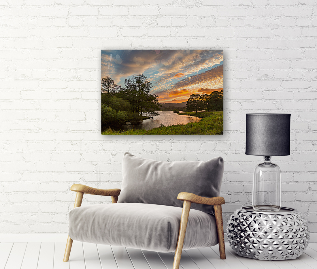 Sunset over Rydal Water in Lake District Reproduction