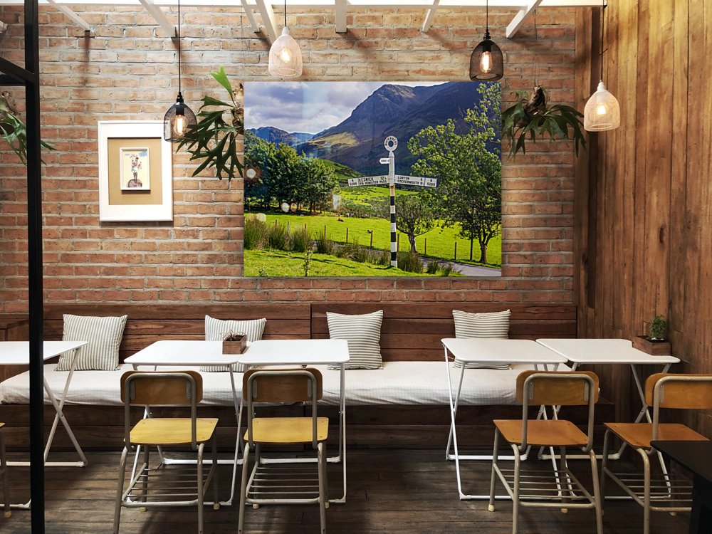 Buttermere road sign in english lake district Reproduction