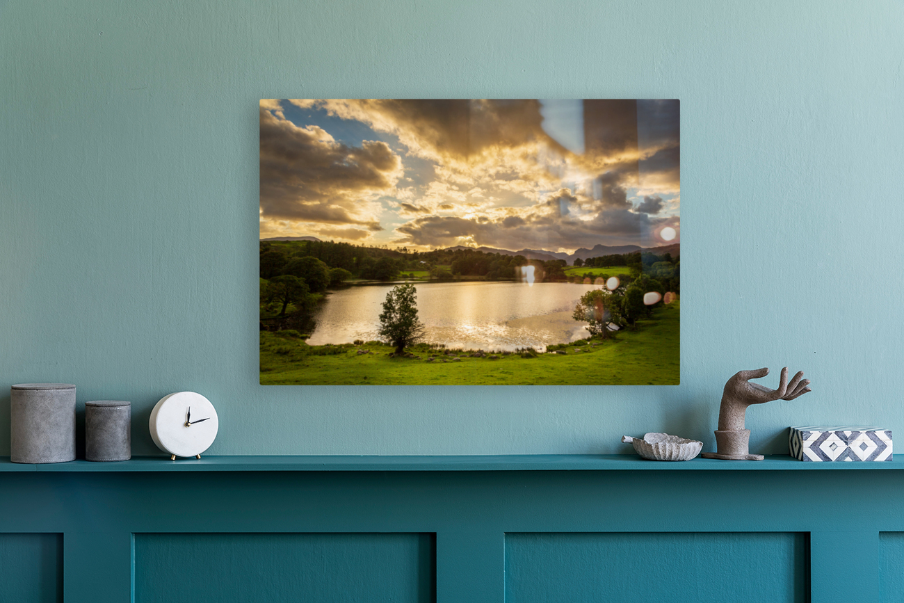 Sunset at Loughrigg Tarn in Lake District Reproduction