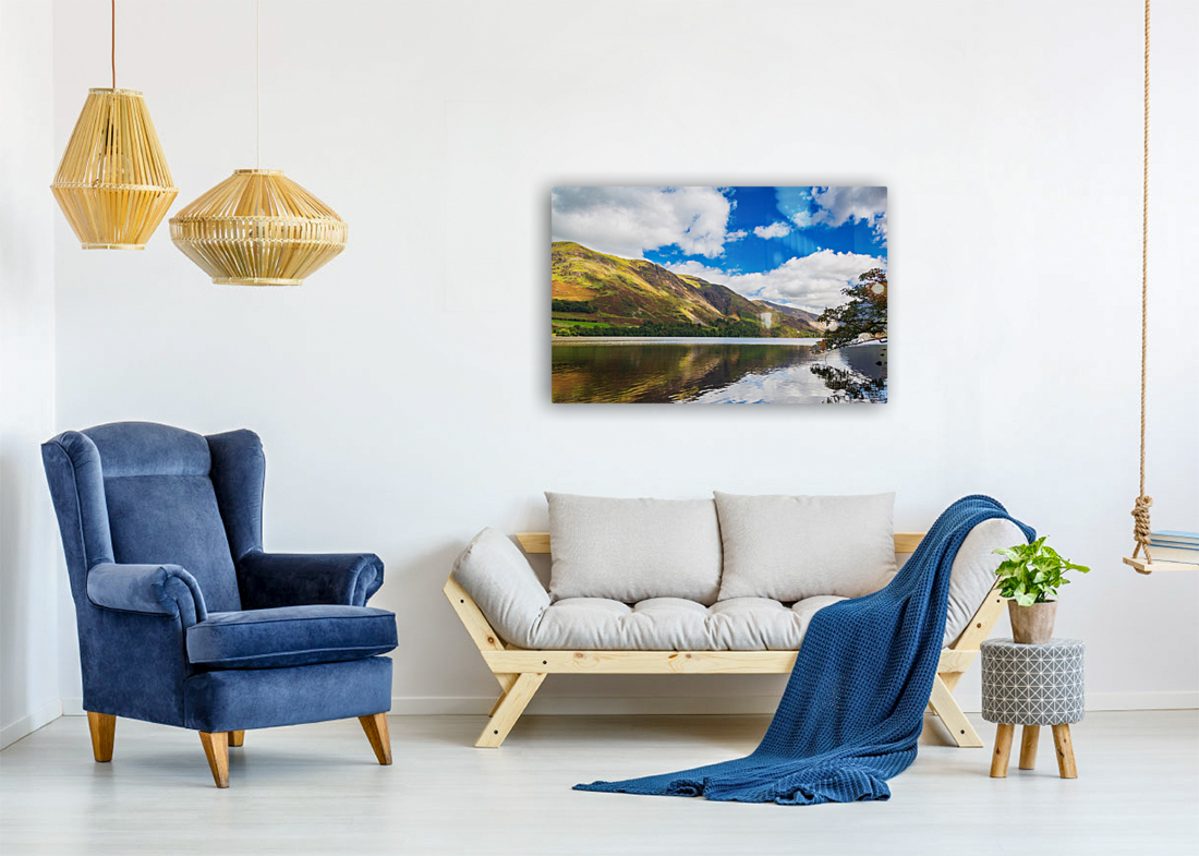 Reflections in Buttermere in Lake District Reproduction