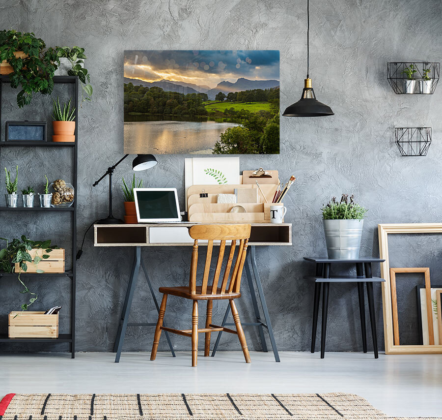 Sunset at Loughrigg Tarn in Lake District Reproduction