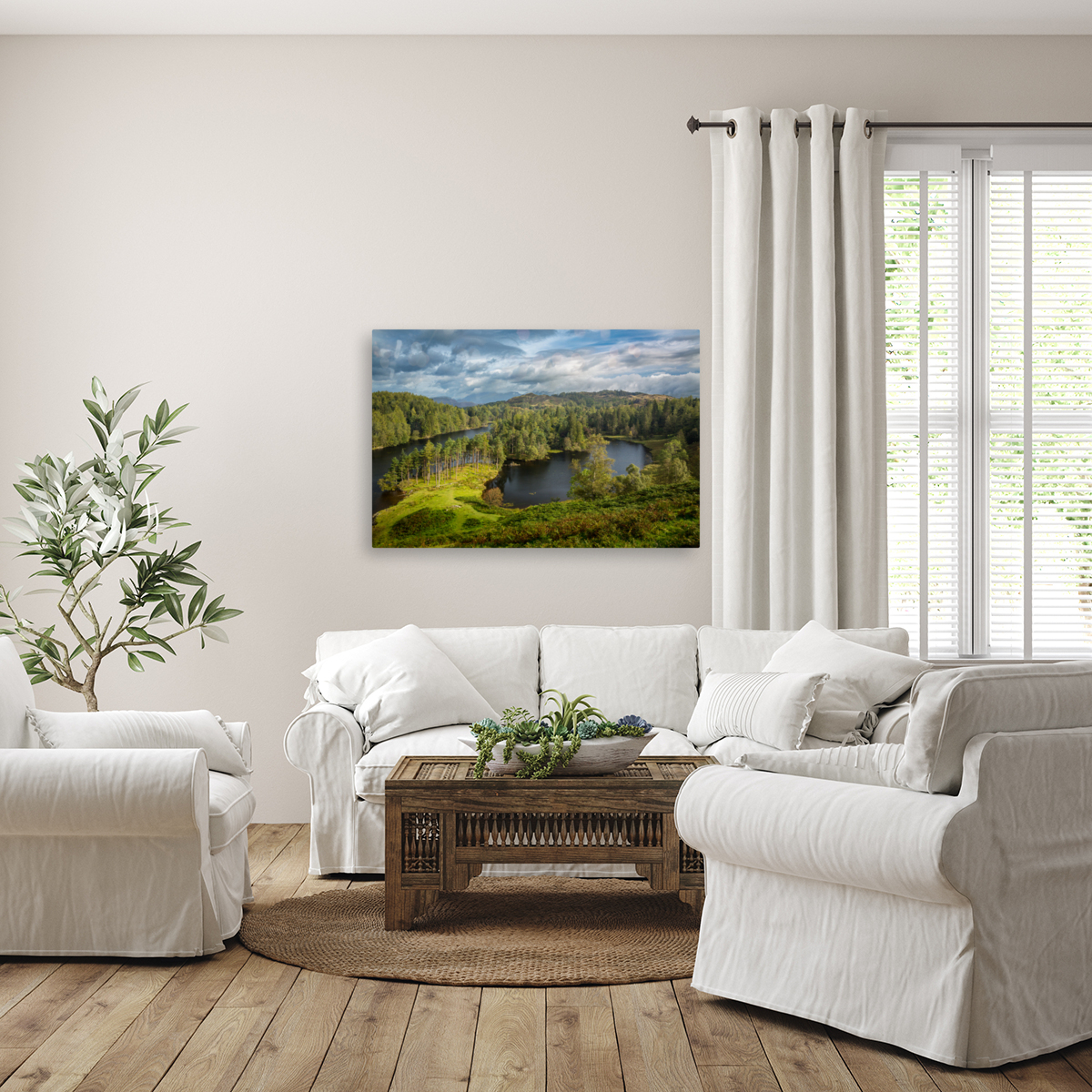 Clouds over Tarn Hows in English Lake District Reproduction