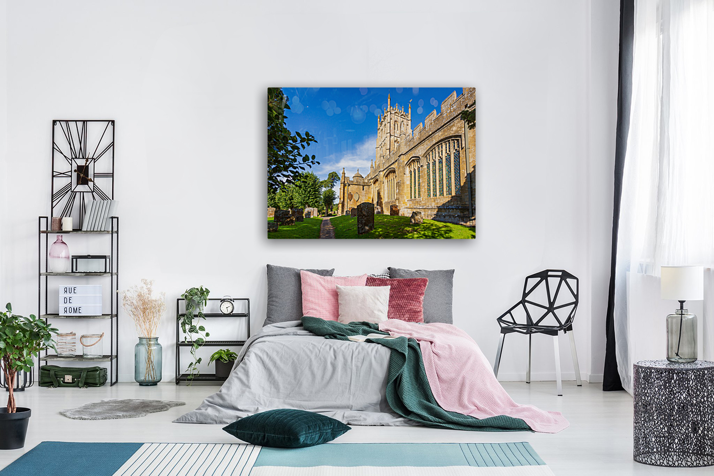 Church and graveyard in Chipping Campden Reproduction