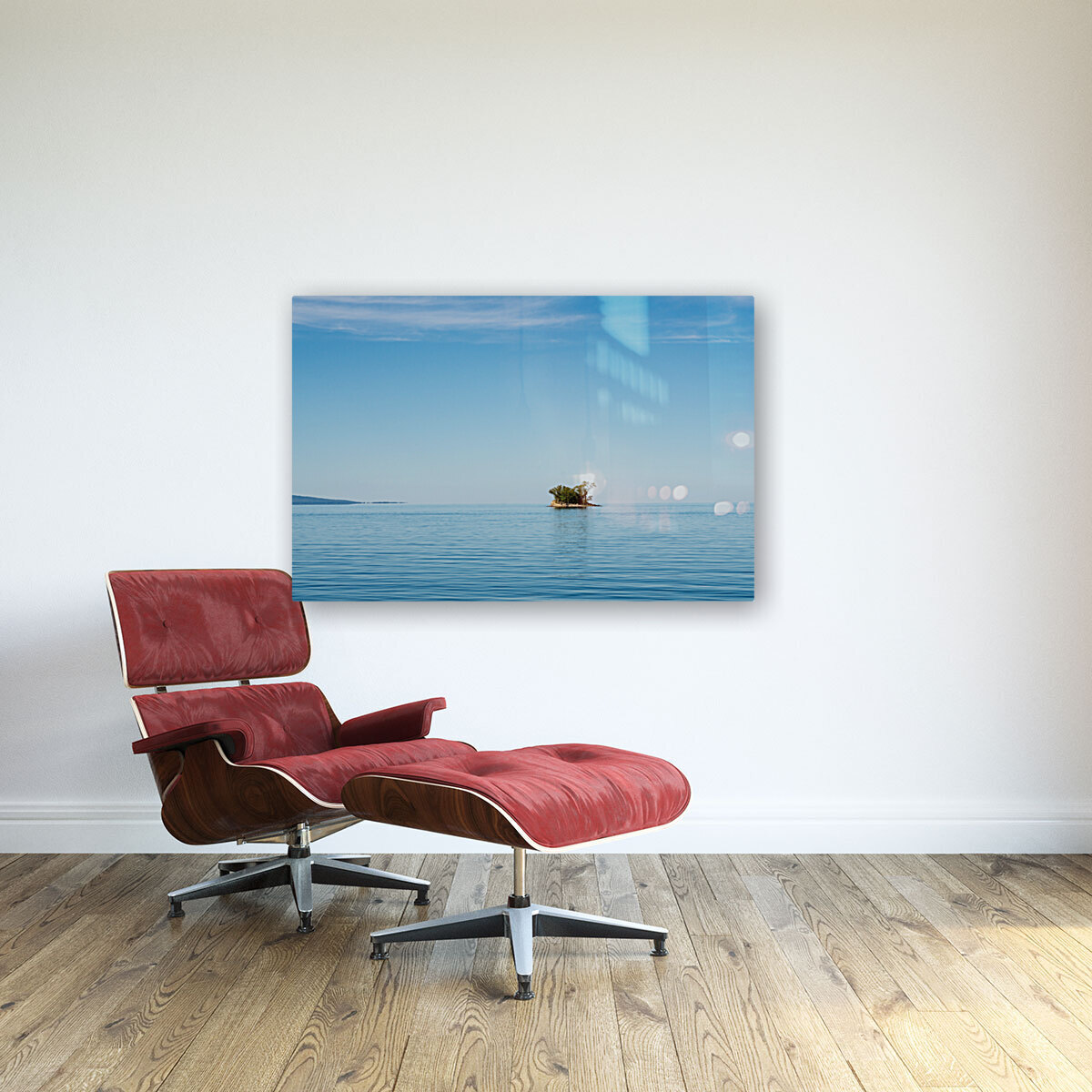 Small rocky island in Lake Champlain Reproduction