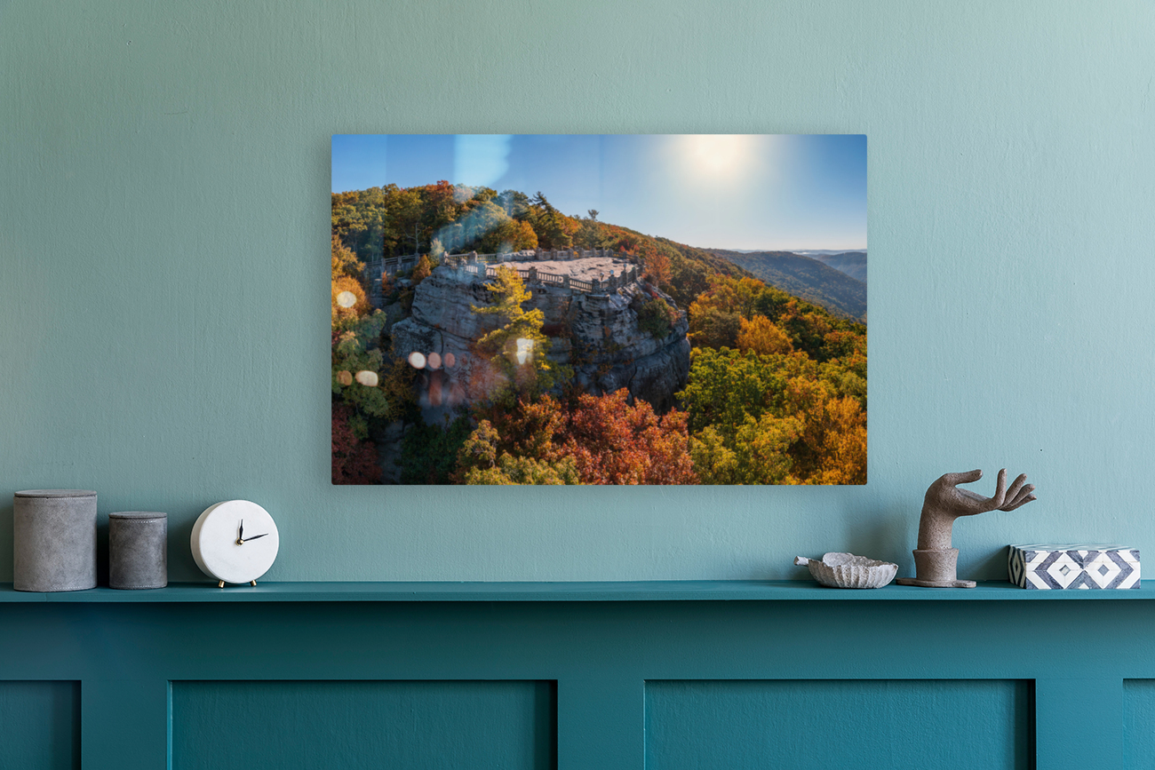 Coopers Rock panorama in West Virginia with fall colors Reproduction