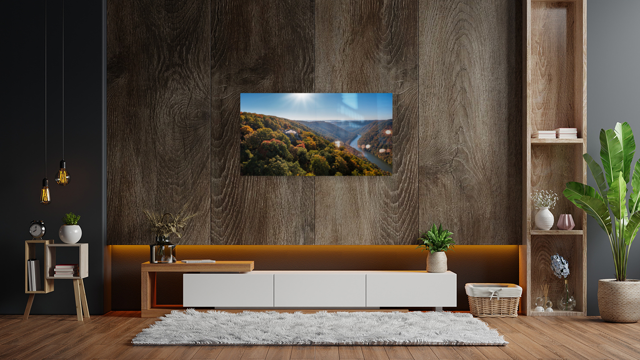  Cheat River panorama in West Virginia with fall colors Reproduction