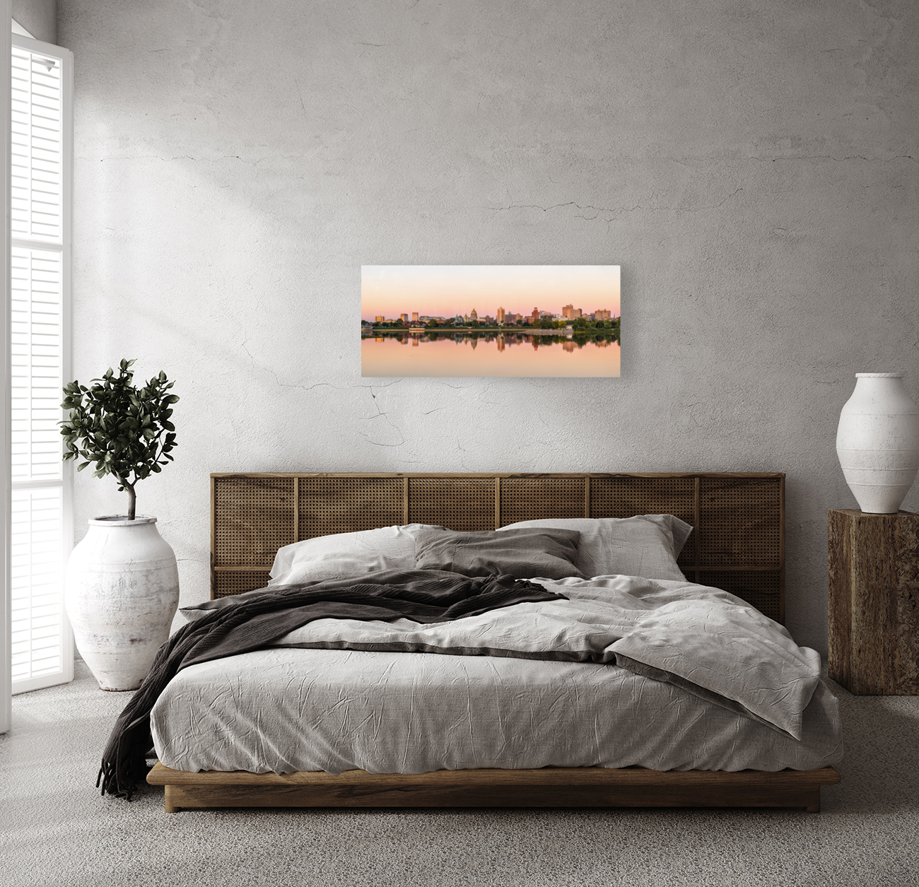 Sunset illuminates the city skyline of Harrisburg in Pennsylvani Reproduction