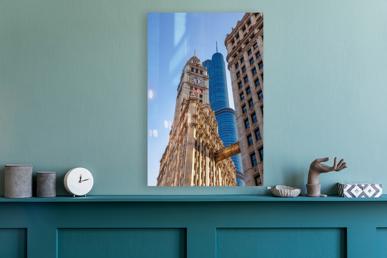 Wrigley building and Trump tower Chicago Reproduction