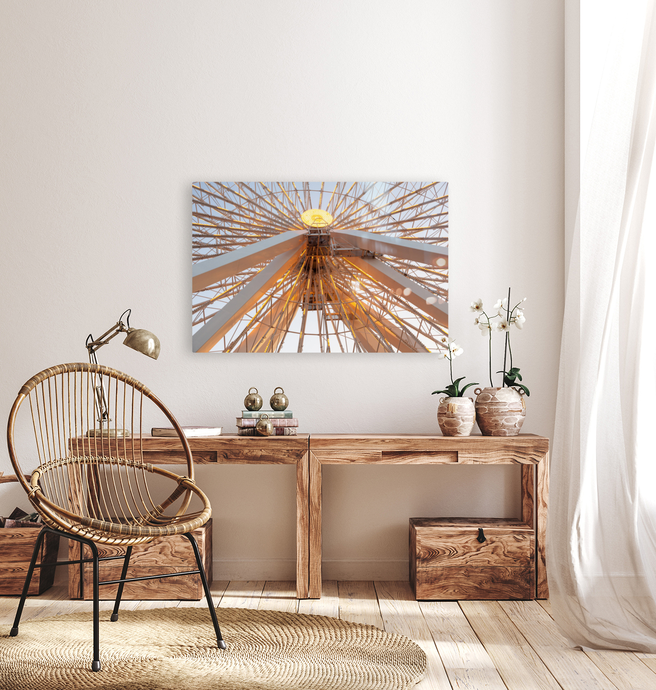 Detail of large ferris wheel Reproduction