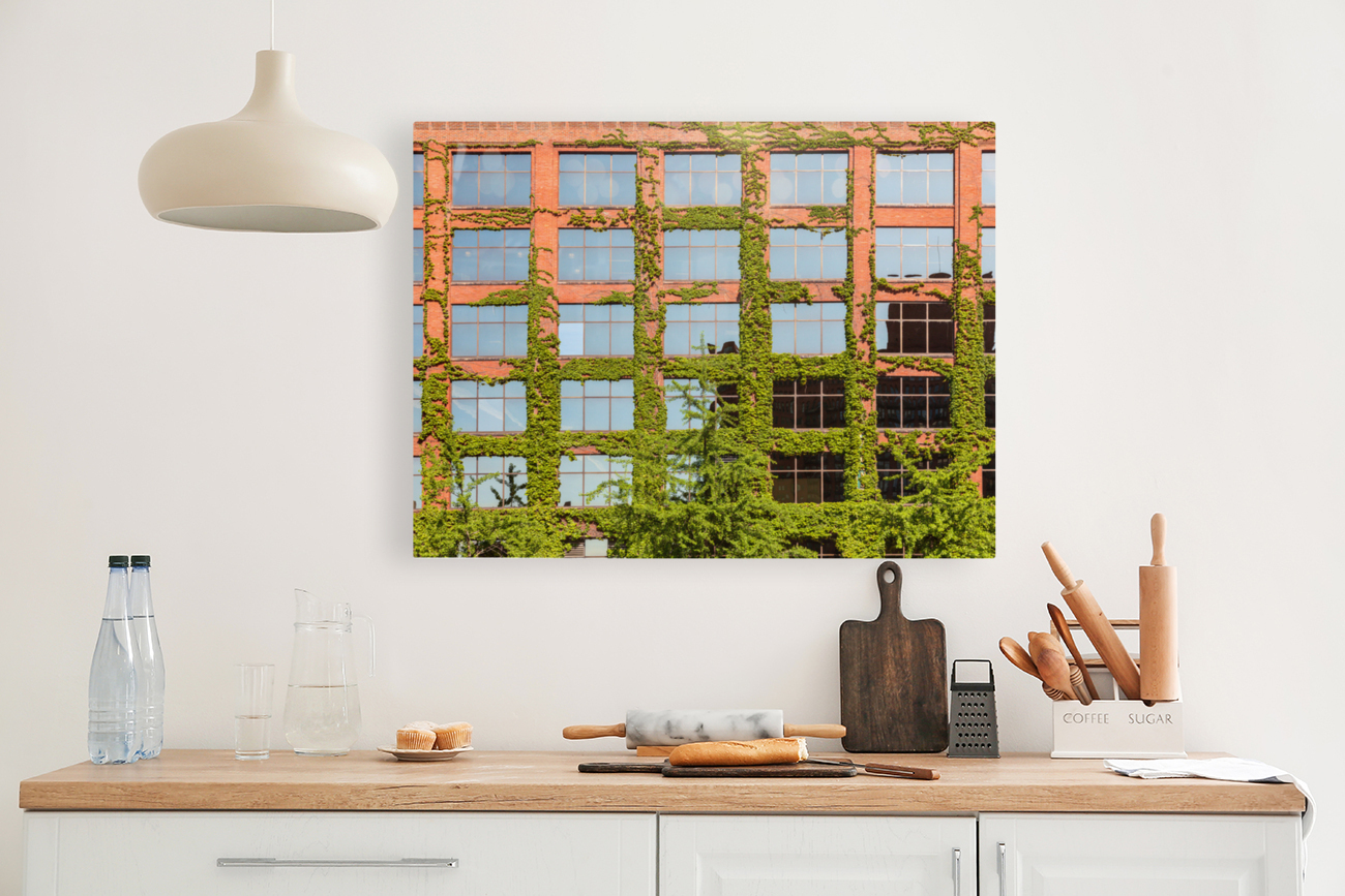 Modern Chicago office covered with plants Reproduction