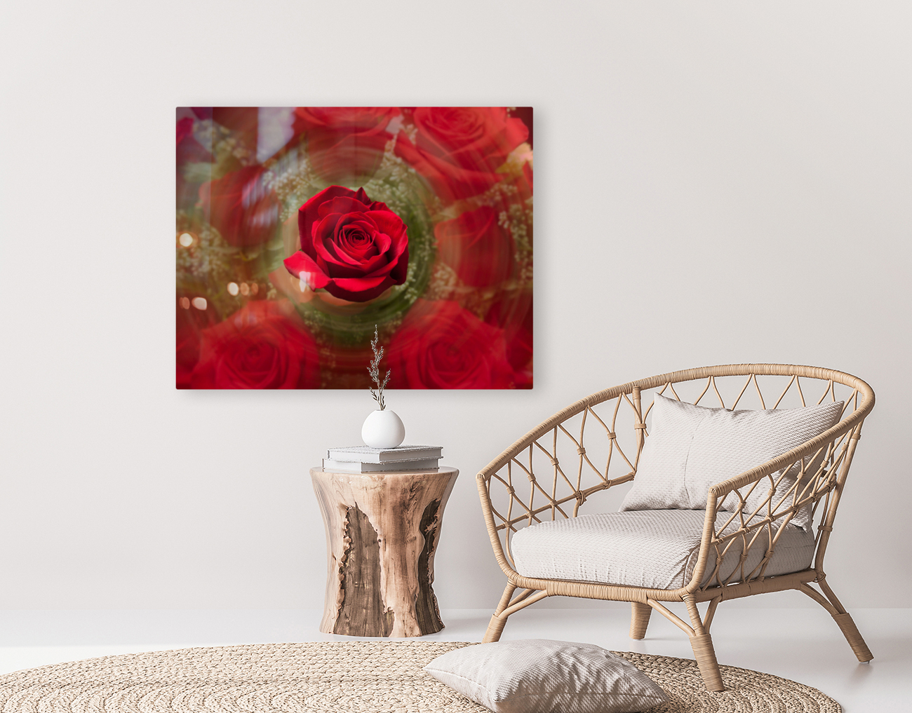 Close up of red rose bouquet with roses Reproduction