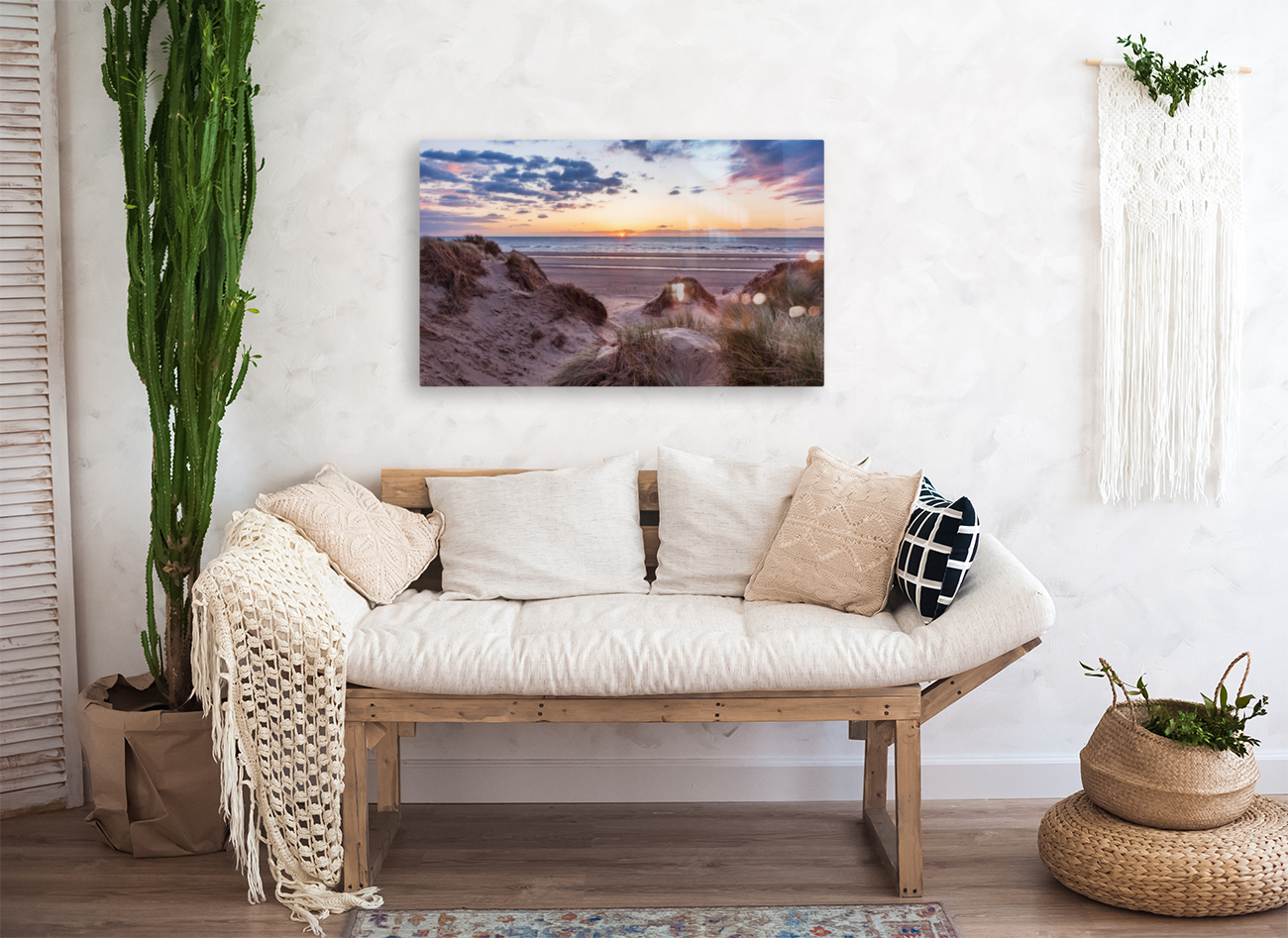 Sunset over Formby Beach through dunes Reproduction