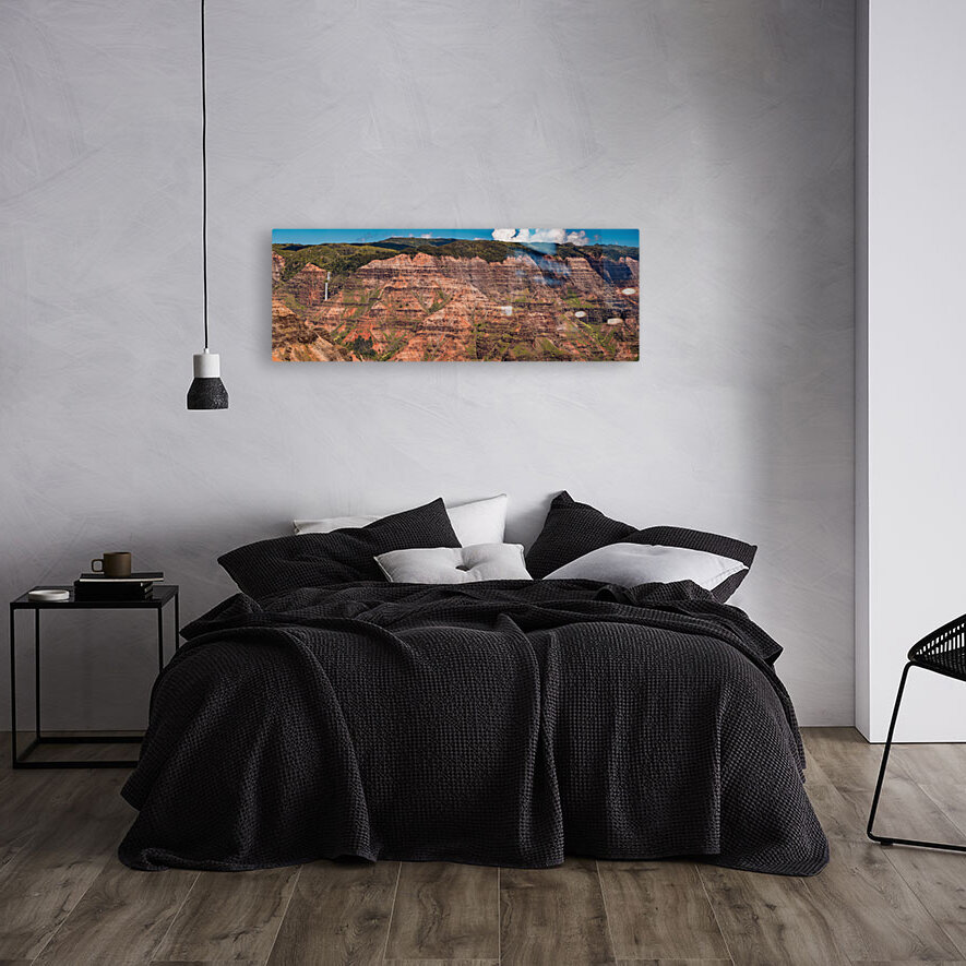 Panorama of the Waimea Canyon from the Waipoo Falls overlook on  Reproduction
