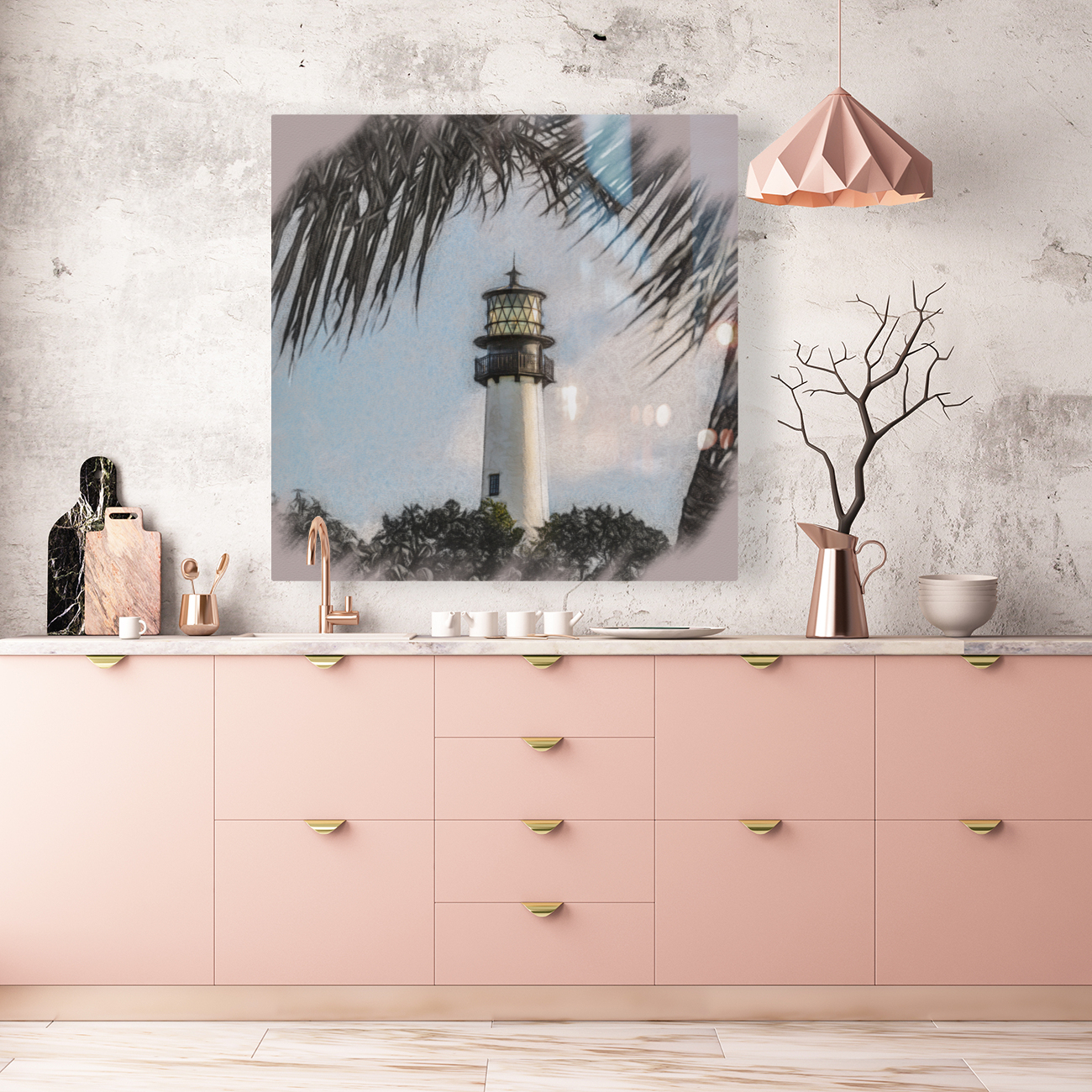 Charcoal Cape Florida lighthouse  Reproduction