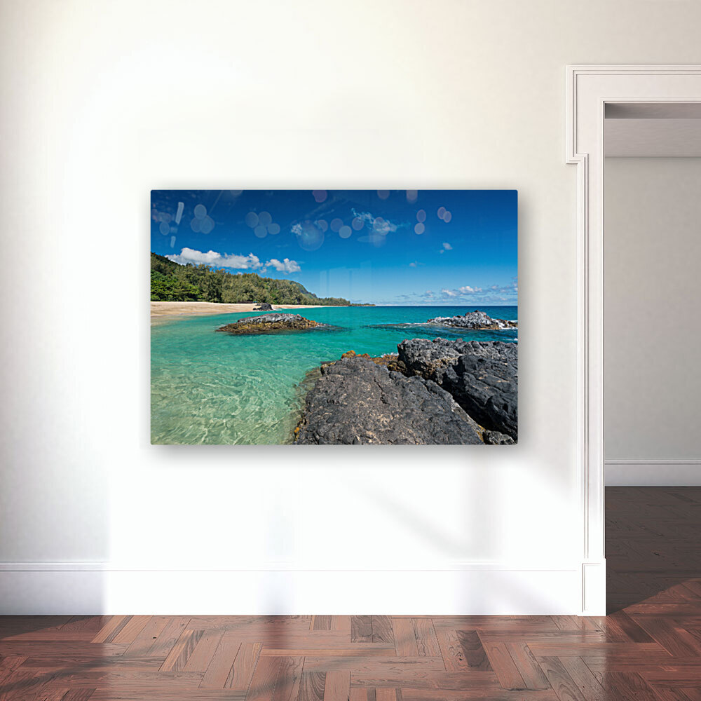 Lumahai Beach Kauai  with rocks Reproduction
