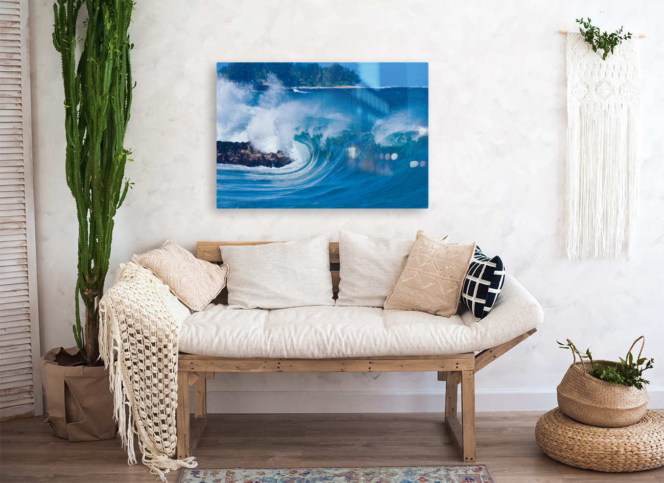 Powerful waves break at Lumahai Beach Kauai Reproduction