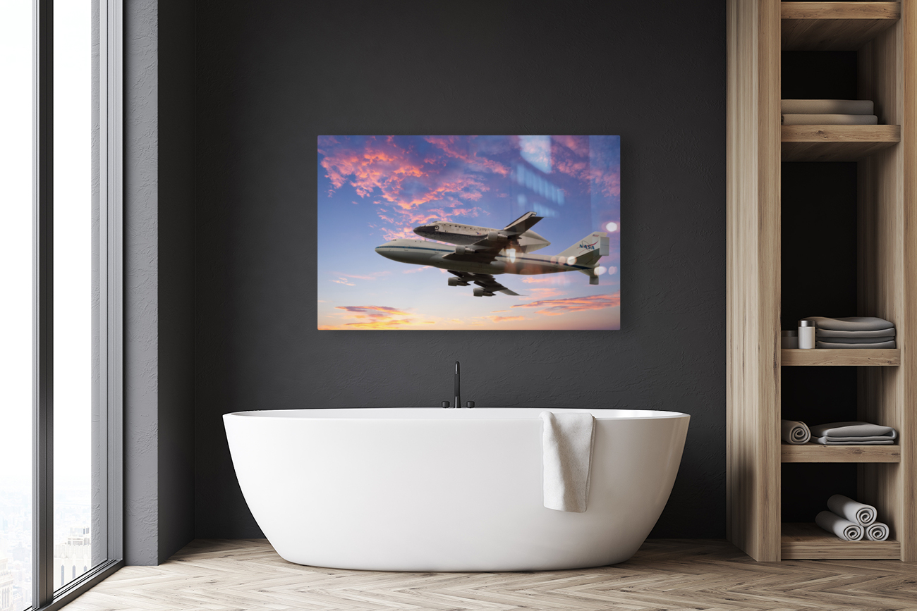 Space Shuttle Discovery flies into retirement Reproduction