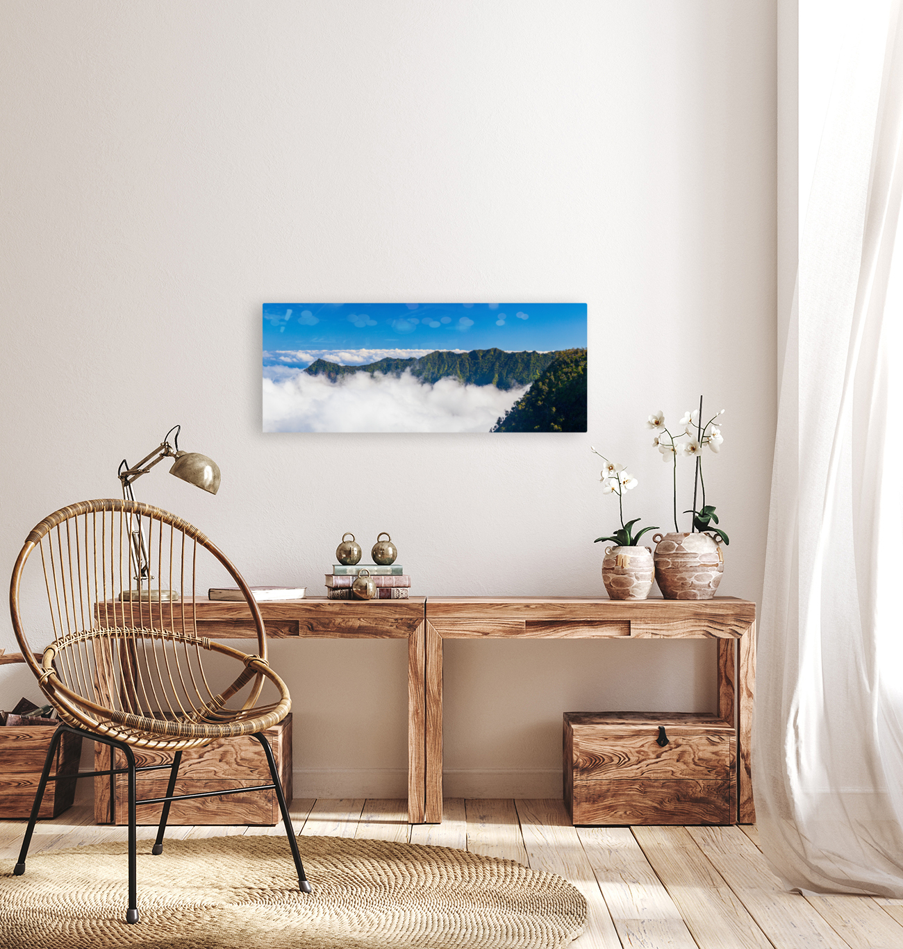 Wide panorama Kalalau Valley in Kauai Reproduction