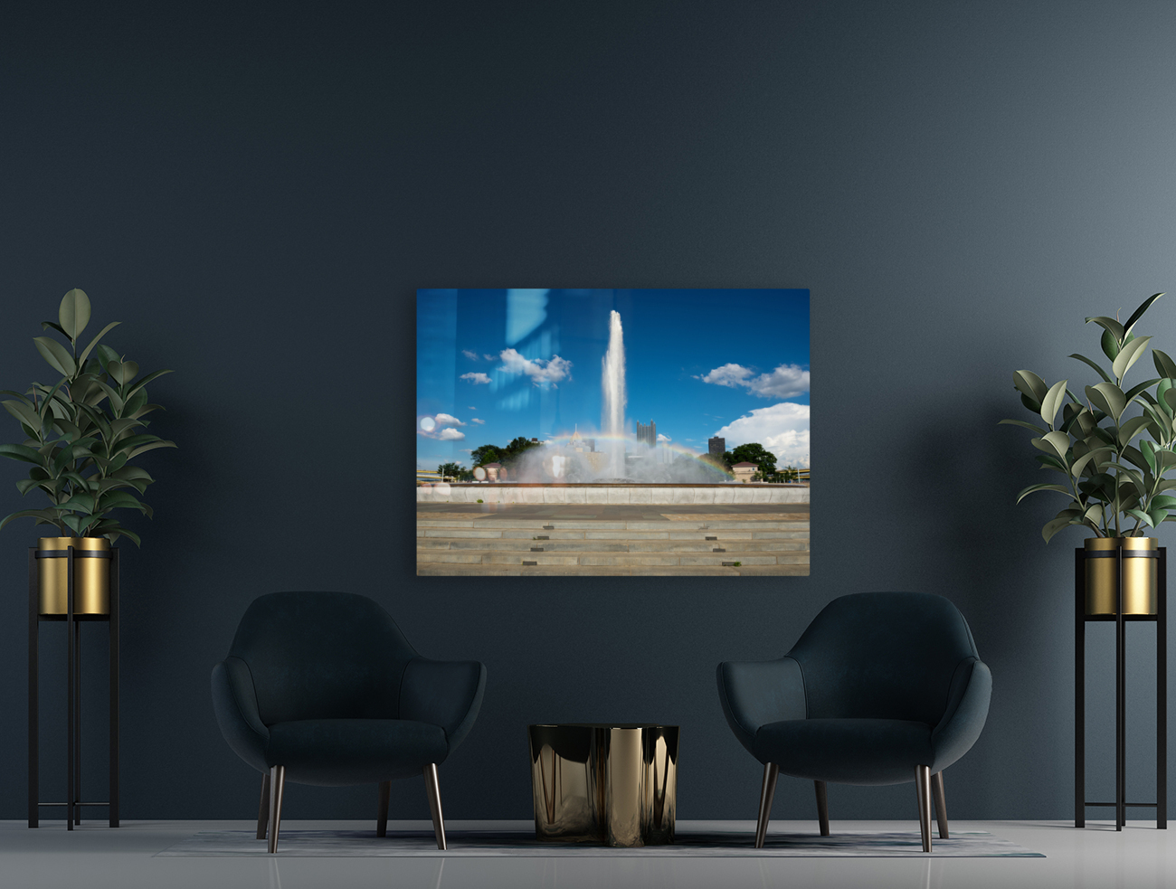 Point State Park Fountain in downtown Pittsburgh Reproduction