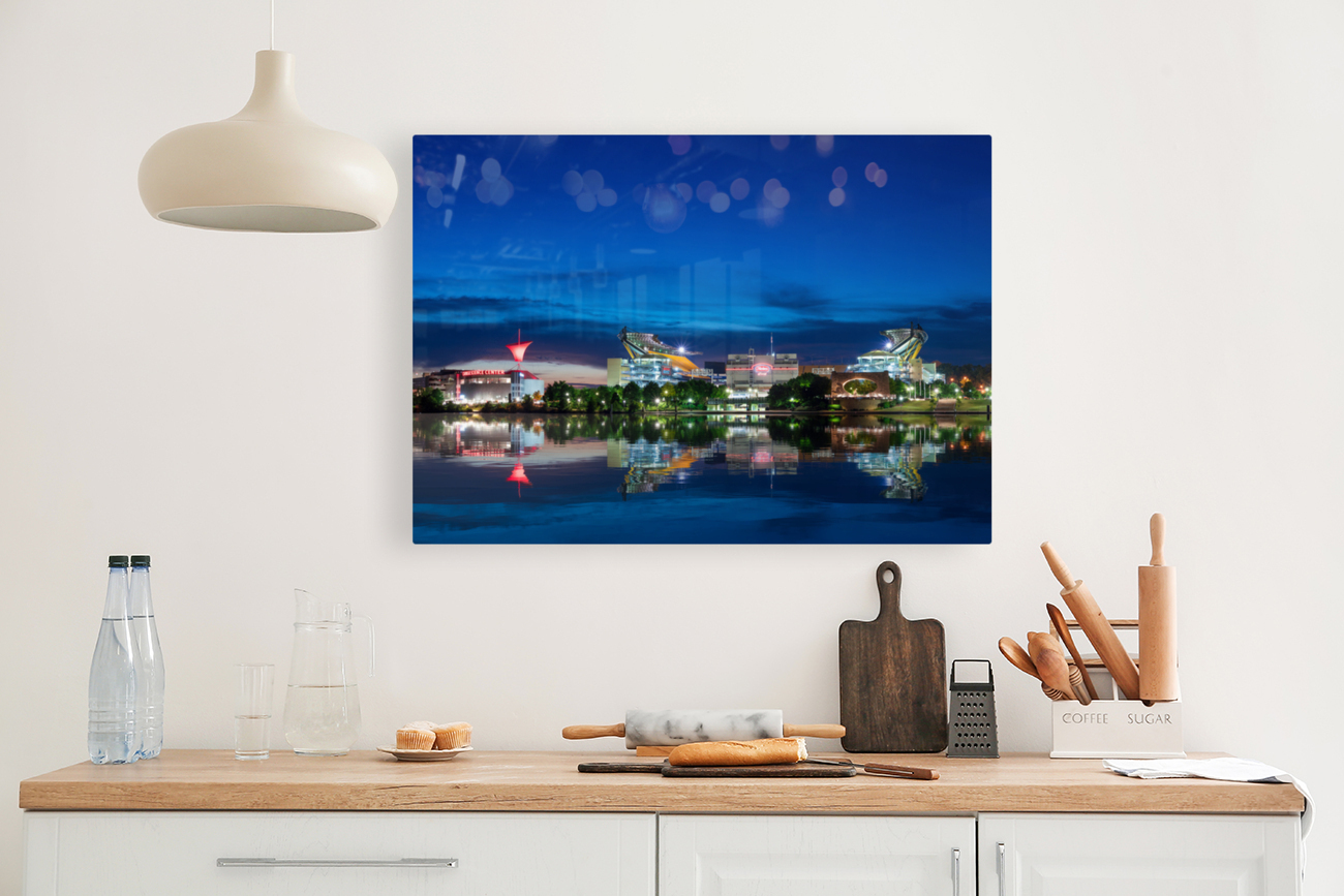 Heinz Field and Carnegie Science Center at night Reproduction