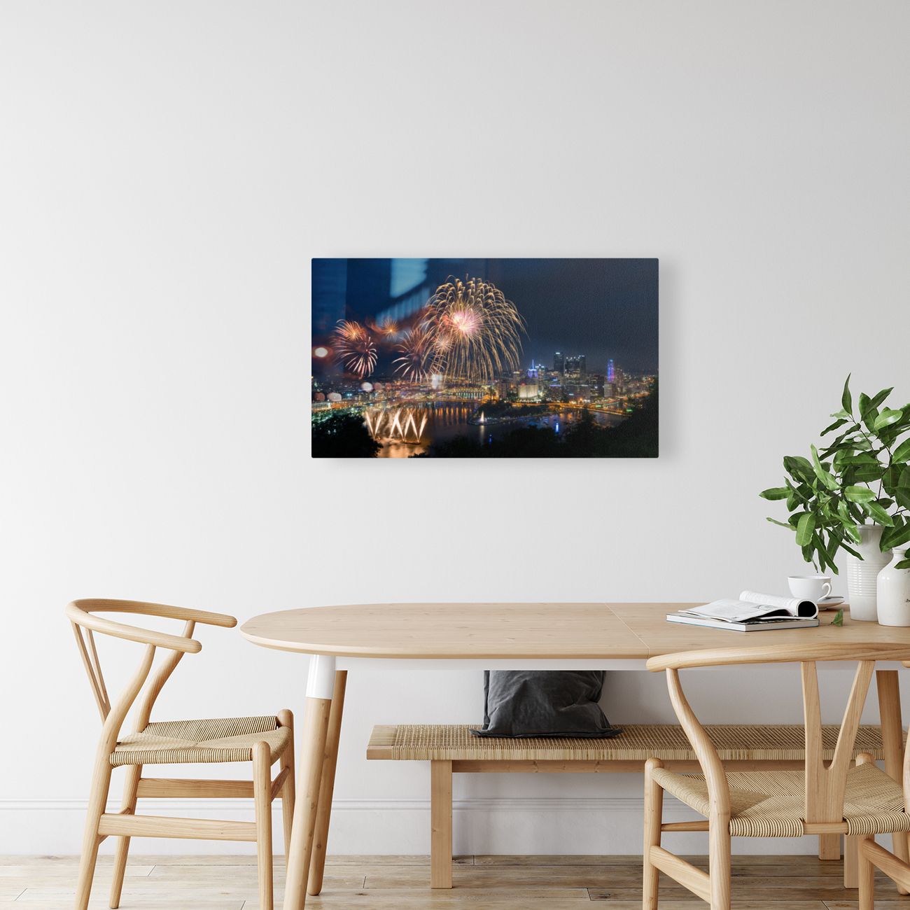 Fireworks over Pittsburgh for Independence Day Reproduction