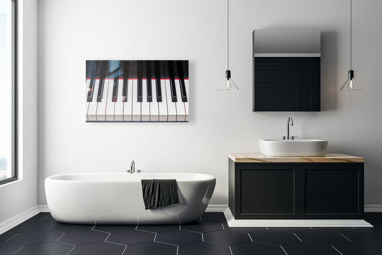 Close up of piano keys Reproduction