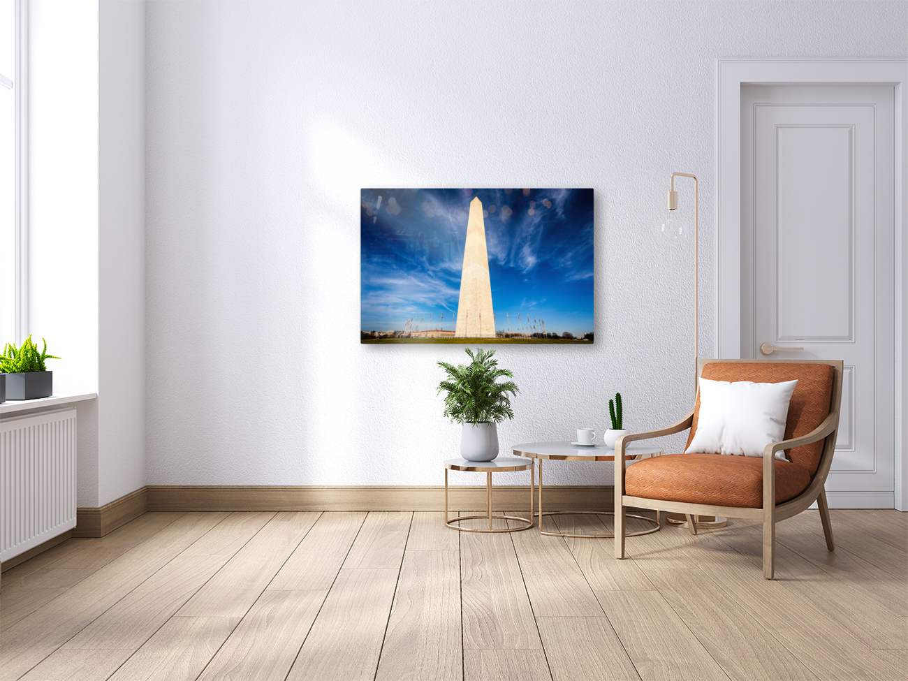 Wide angle view of Washington Monument Reproduction