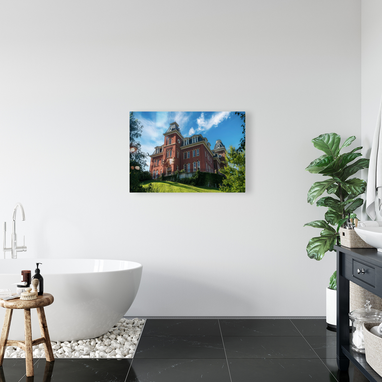 Side of Woodburn Hall at WVU Reproduction