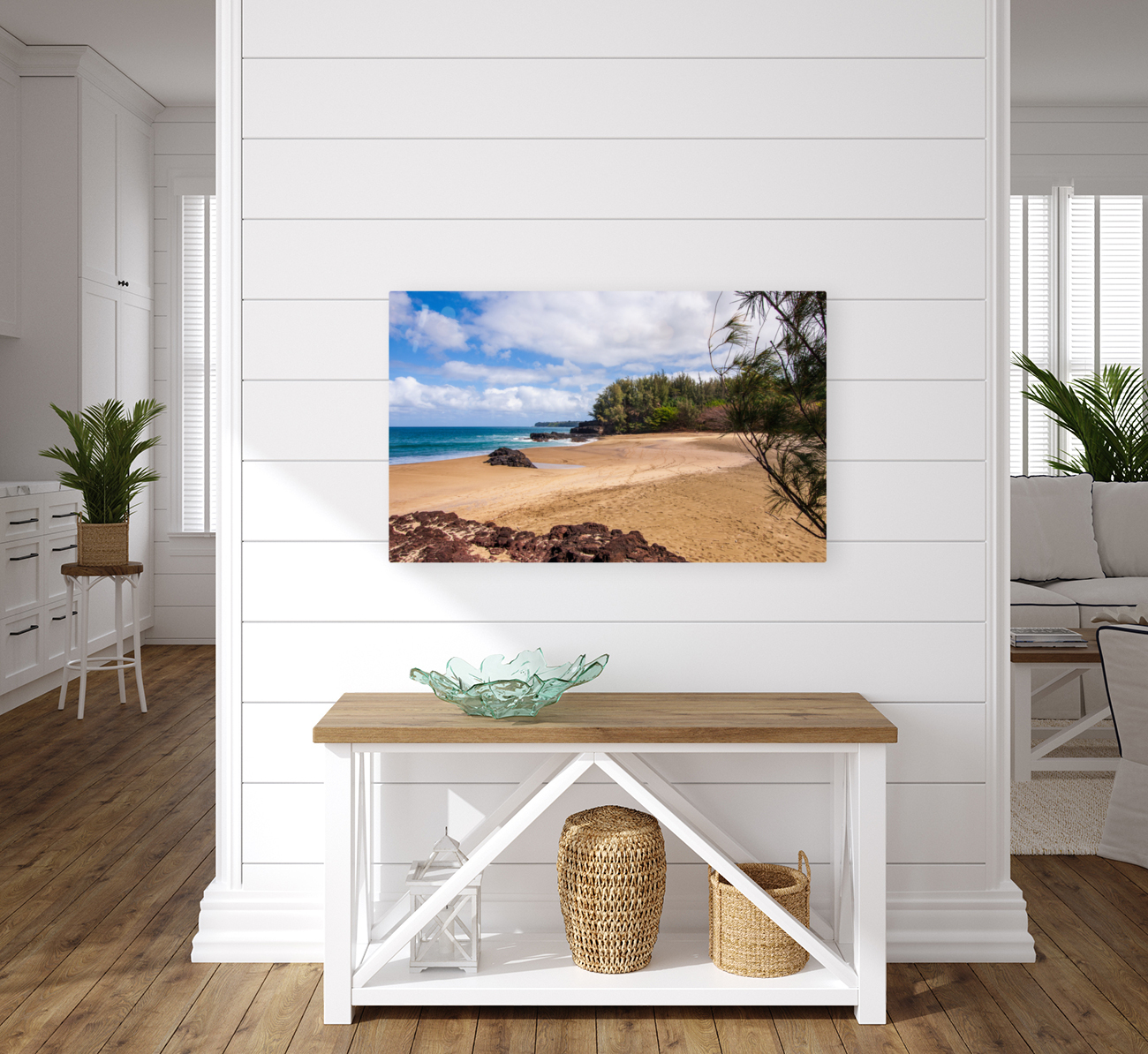 View towards Hanalei at Lumahai Reproduction