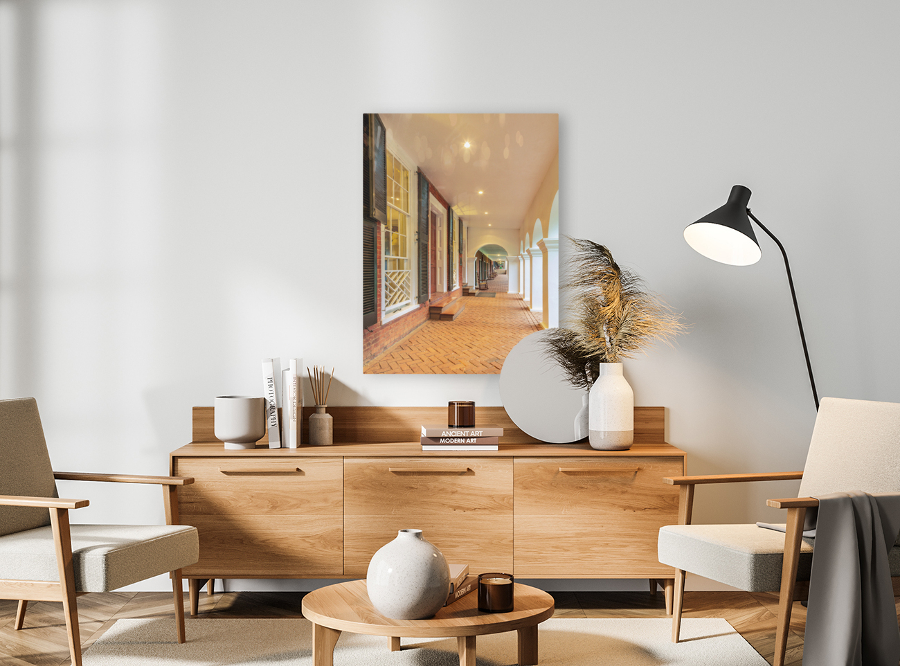 Student houses and walkway UVA Reproduction