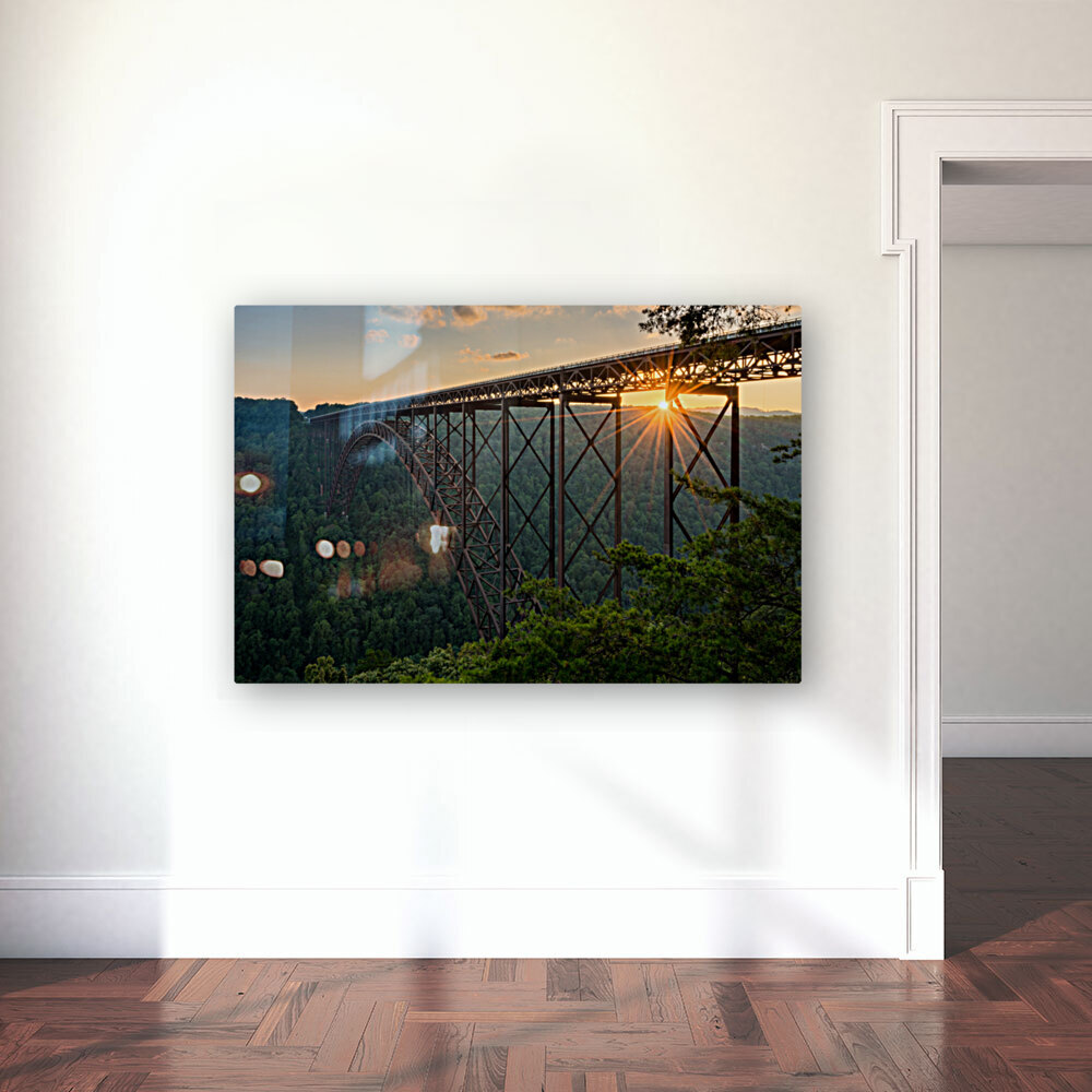Sunset at the New River Gorge Bridge in West Virginia Reproduction