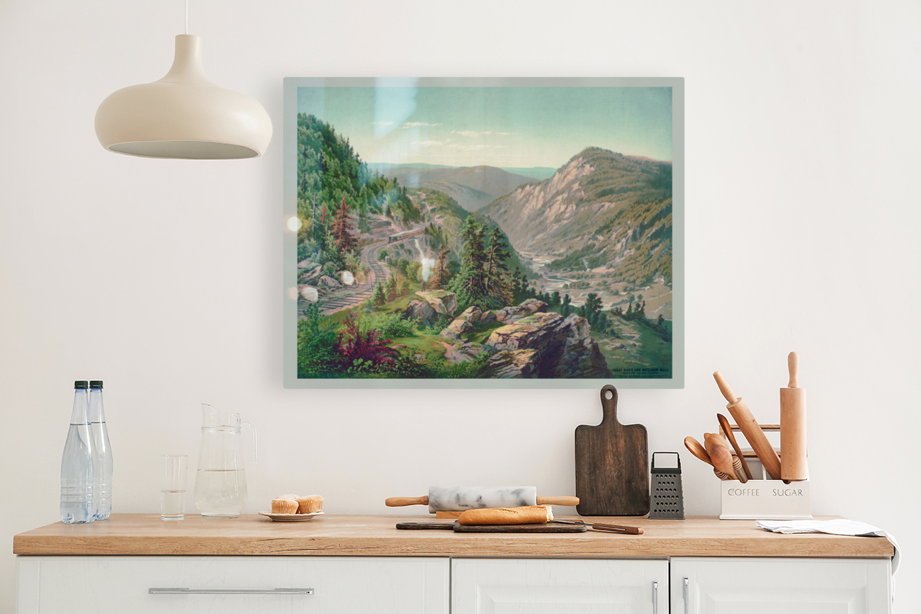 Restored painting of Buckhorn Wall and Cheat River Reproduction