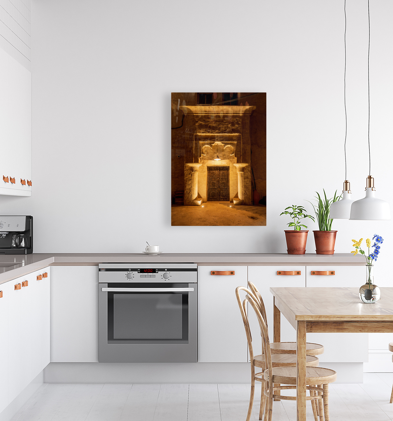 Old buildings and doorways in the Old City in Al Seef are illumi Reproduction