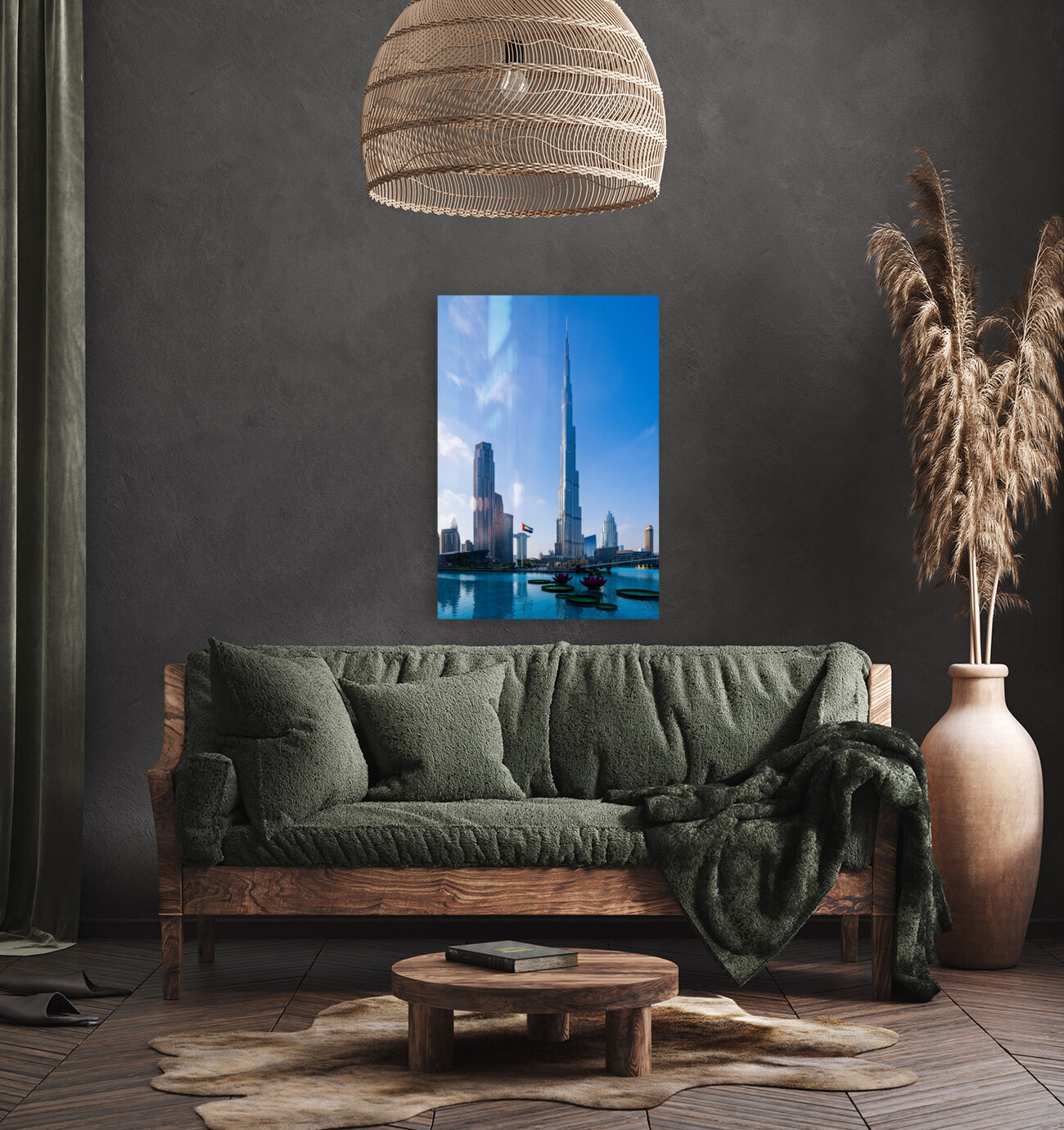 Offices and apartment towers of Dubai downtown business district Reproduction