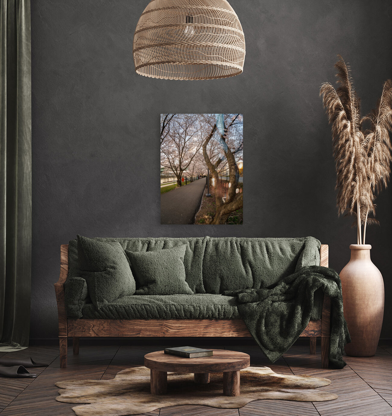 Jogger running on the bike walking trail over Deckers Creek Morg Reproduction