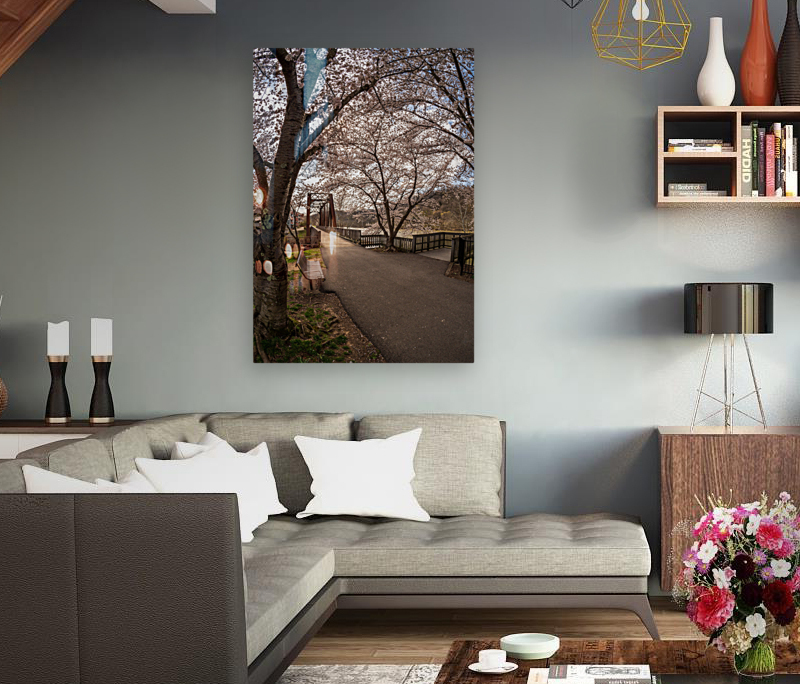 Steel girder bridge carries the bike walking trail over Deckers  Reproduction