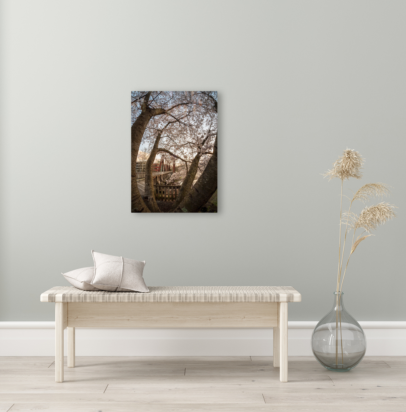 Steel girder bridge carries the bike walking trail over Deckers  Reproduction
