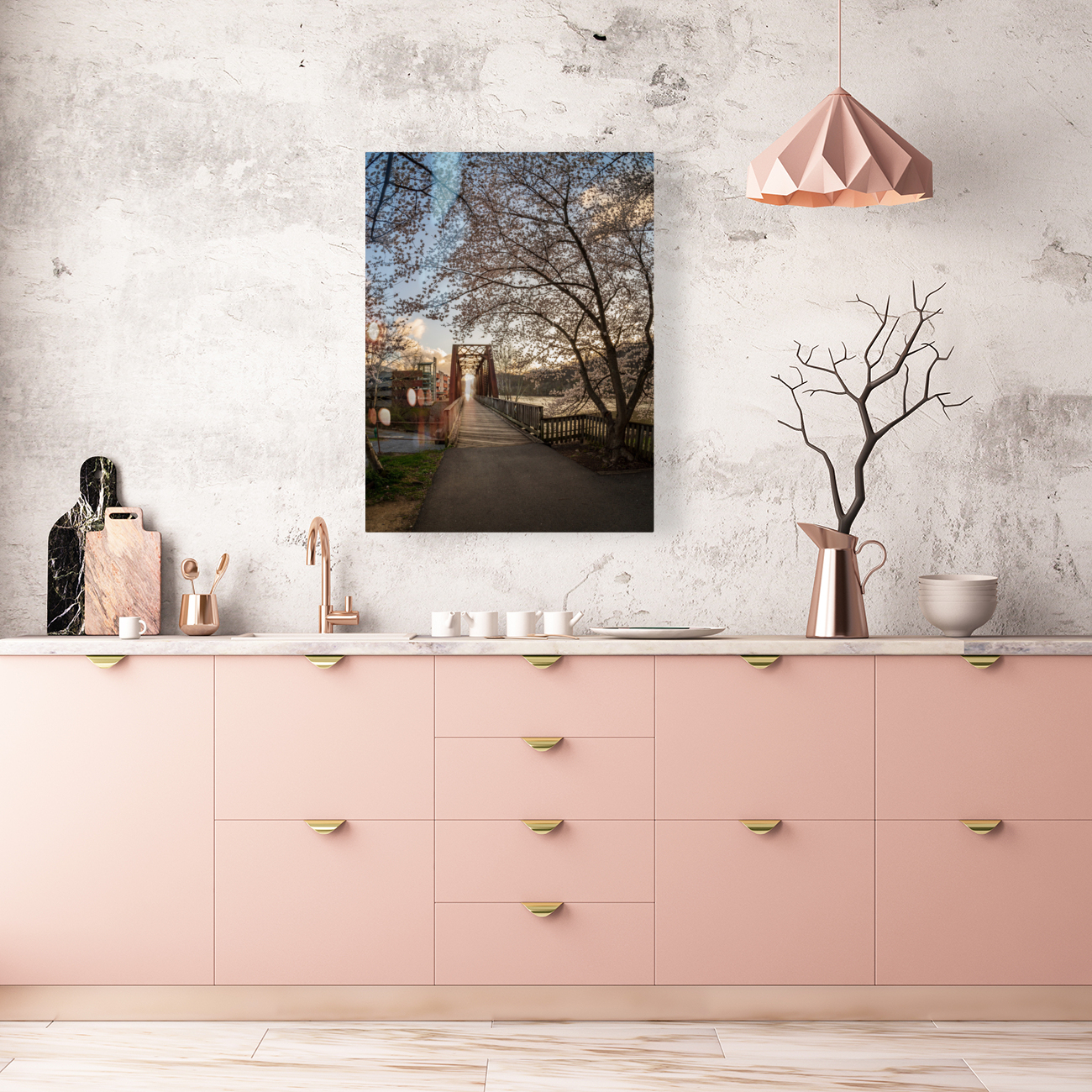Steel girder bridge carries the bike walking trail over Deckers  Reproduction