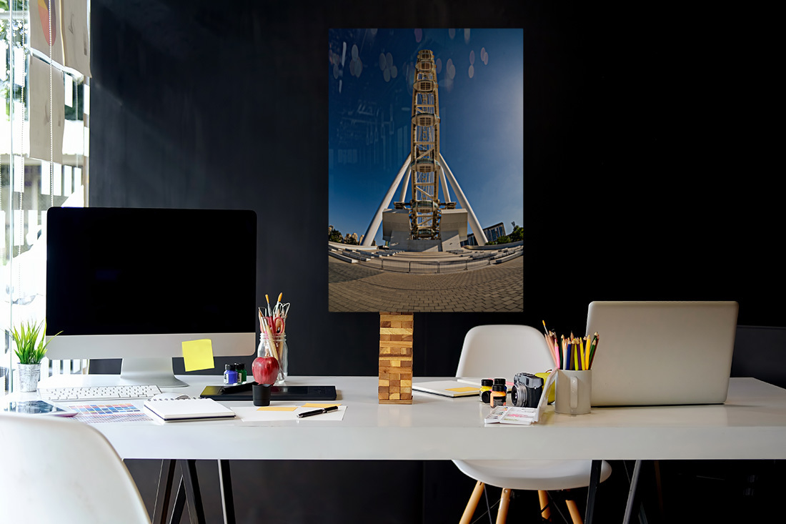 Fisheye view of Ain Dubai observation wheel on Bluewaters Island Reproduction