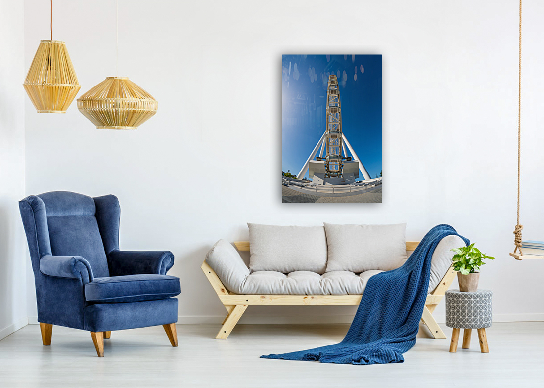 Fisheye view of Ain Dubai observation wheel on Bluewaters Island Reproduction