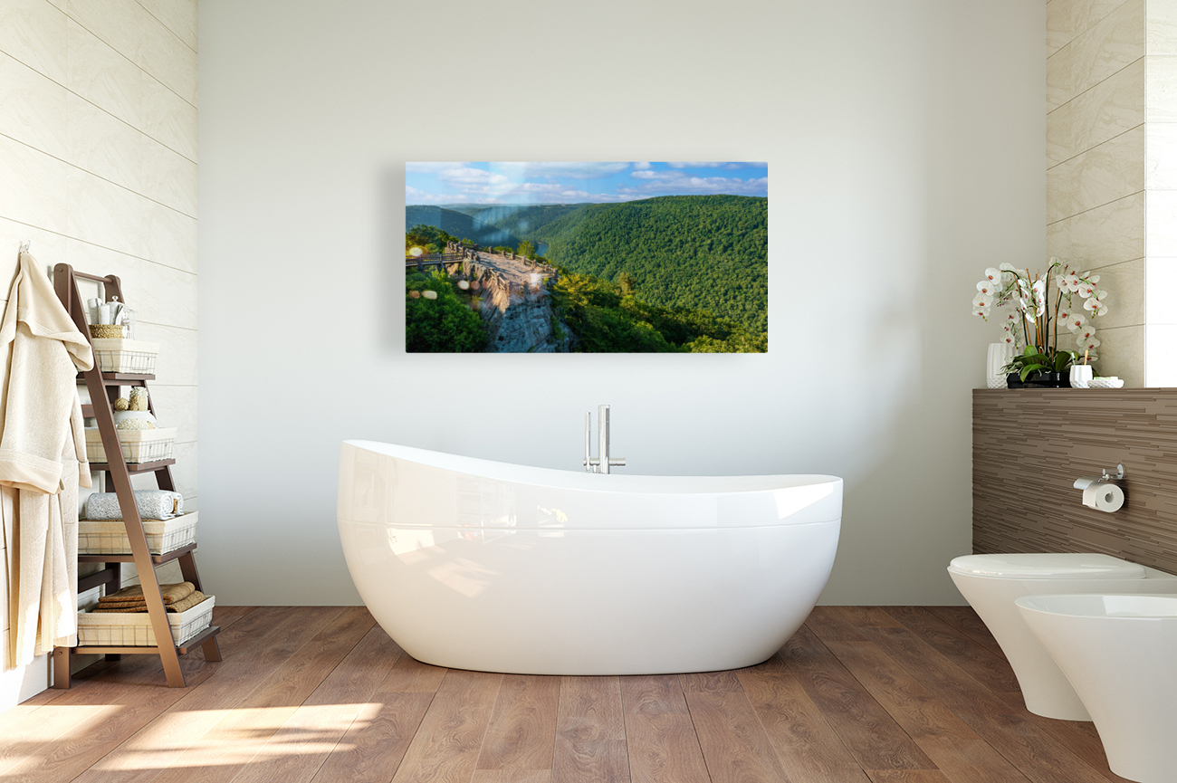 Aerial panoramic image of Cheat River Gorge overlook Reproduction