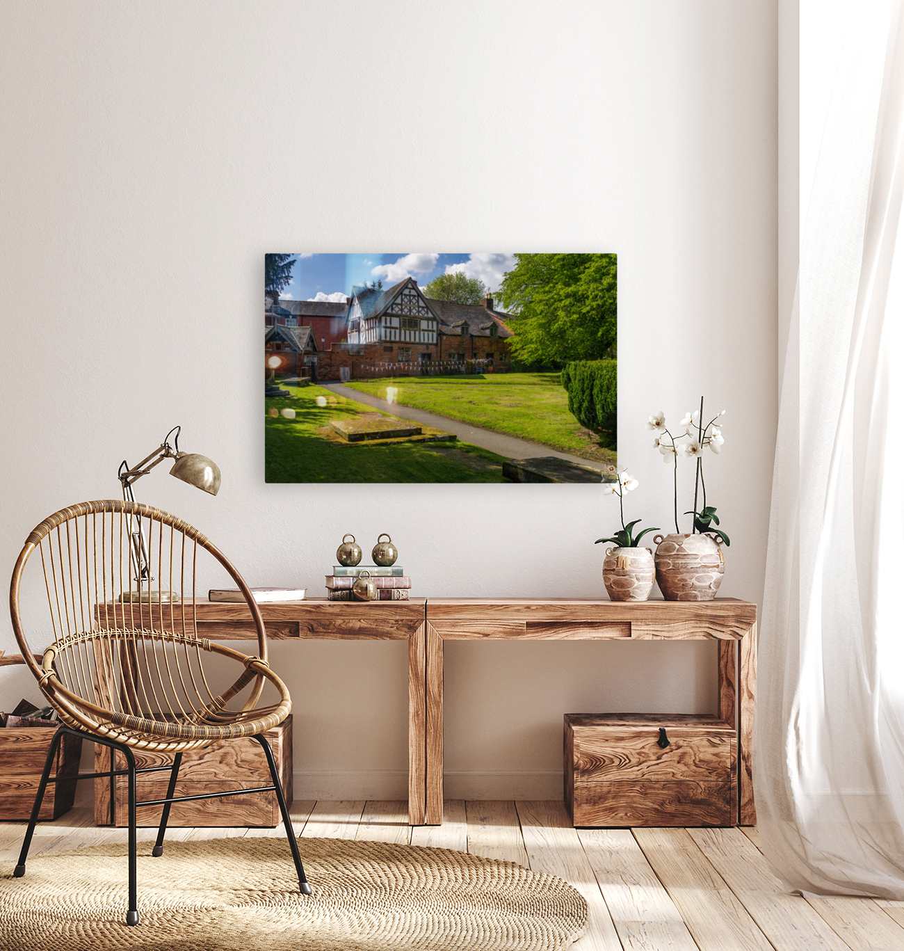 Old School House building in graveyard in Oswestry Reproduction