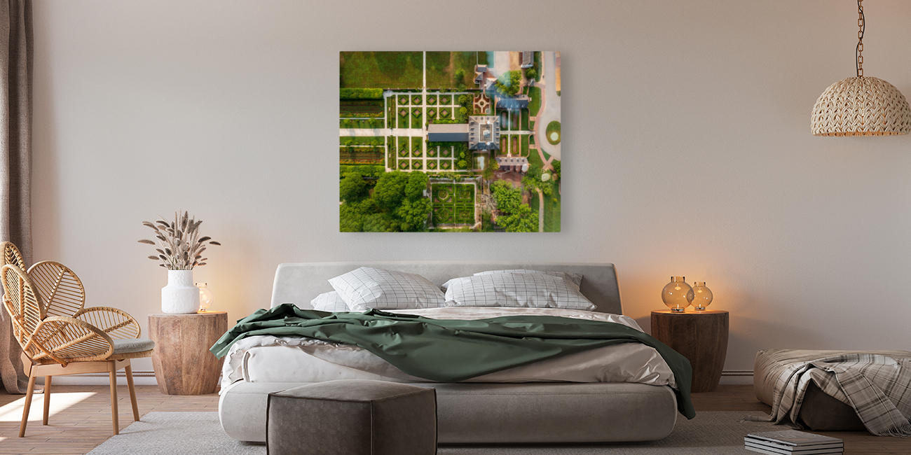 Top down view of Governors Palace in Williamsburg Virginia Reproduction