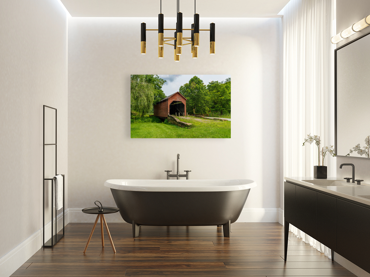 Dents Run Covered bridge near Morgantown WV Reproduction