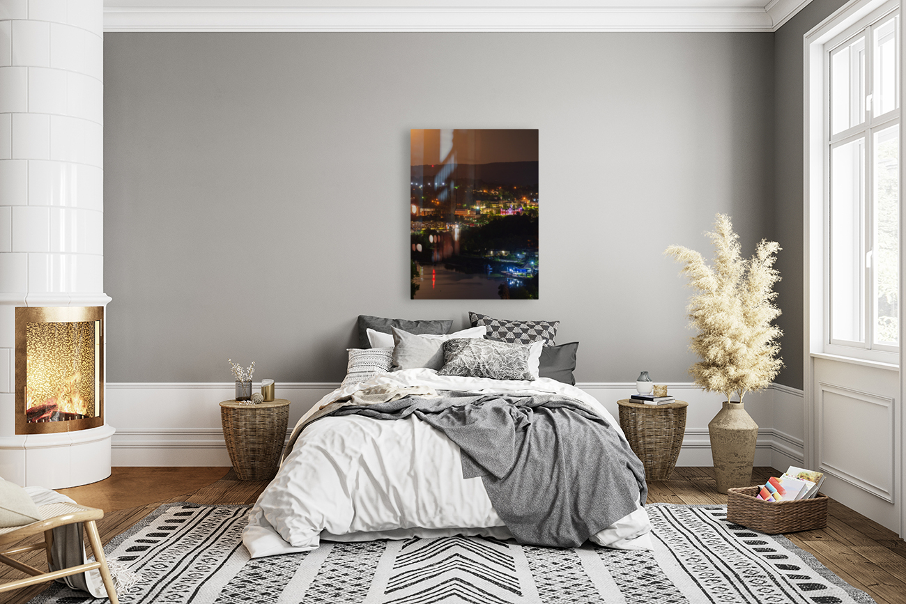 Supermoon rises in the sky above Morgantown in West Virginia Reproduction