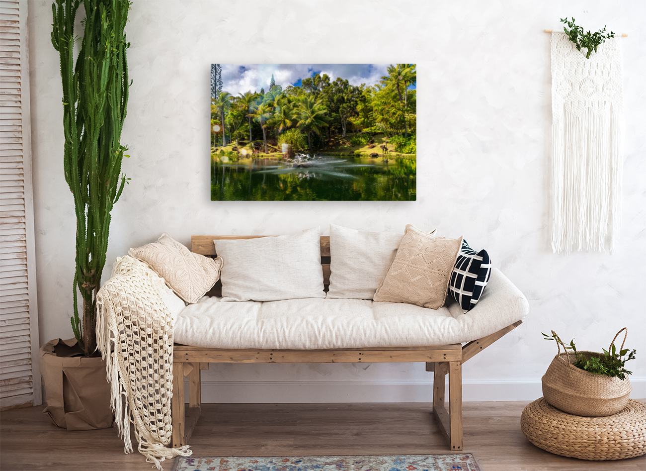 Gorgeous lagoon and lake in the Na Aina Kai sculpture garden Reproduction