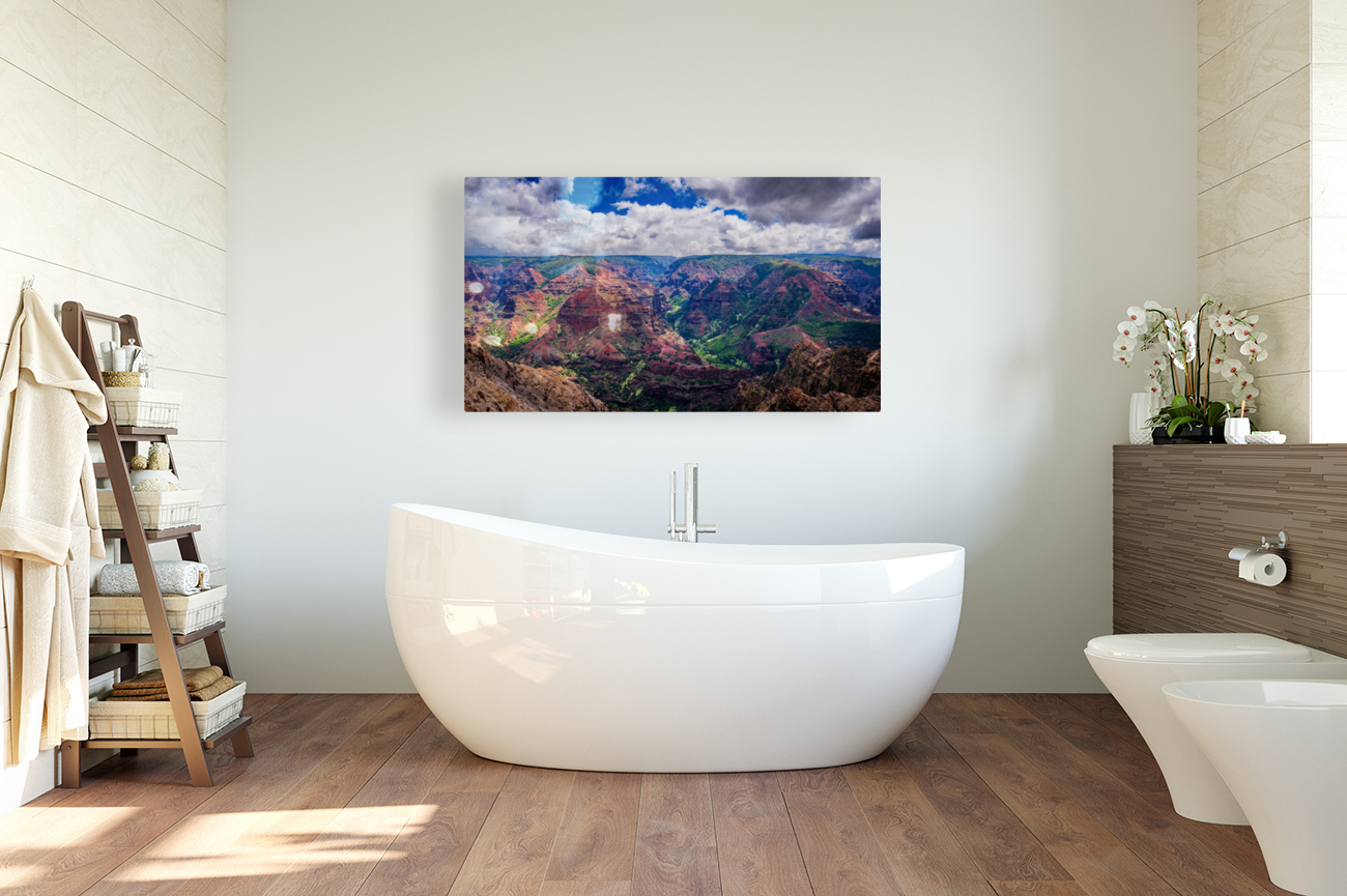 Dramatic sun lighting on Waimea Canyon on Kauai Reproduction