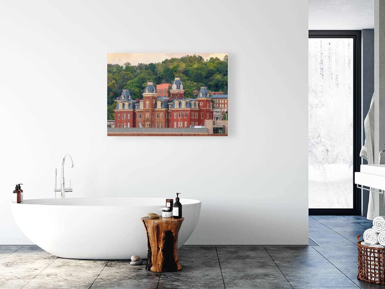 Woodburn Hall at sunset in Morgantown WV Reproduction