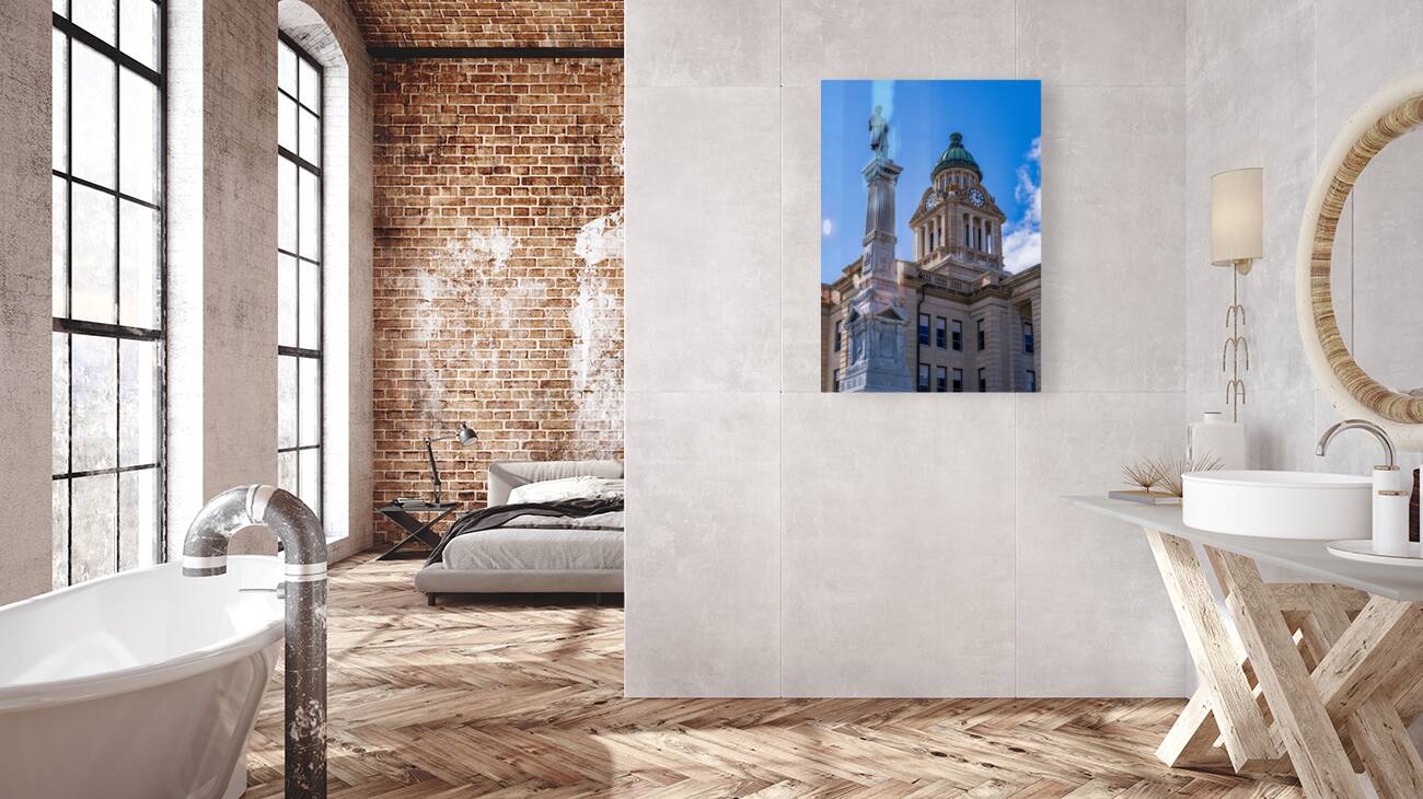 Facade and clock tower of Winneshiek County Courthouse Decorah Reproduction