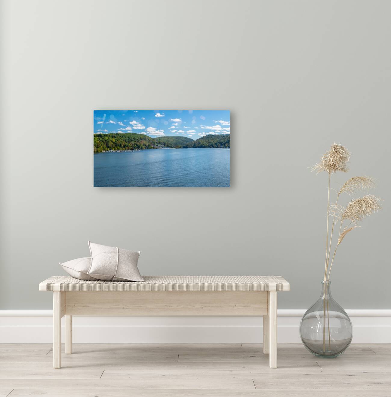 Early fall colors on Cheat Lake in Morgantown WV Reproduction